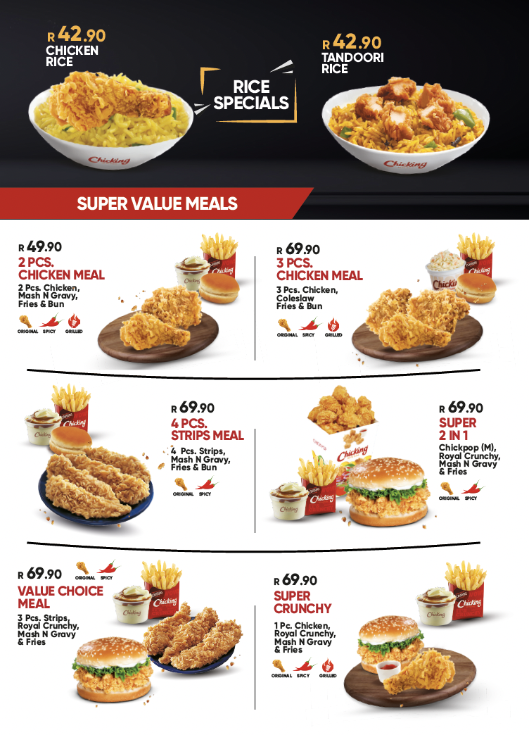Our Menu – Chicking South Africa