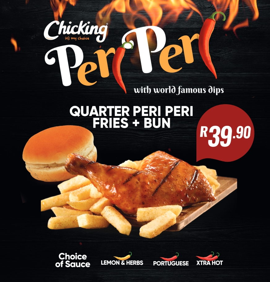 Chicking South Africa Fried Chicken quarter peri peri special